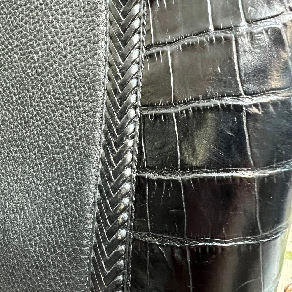 Brighton Black Croc-Embossed Leather Tote Bag A424072 - Picture 12 of 12